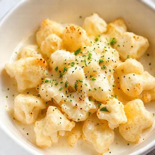 Quick Baked Cauliflower with Kashkaval