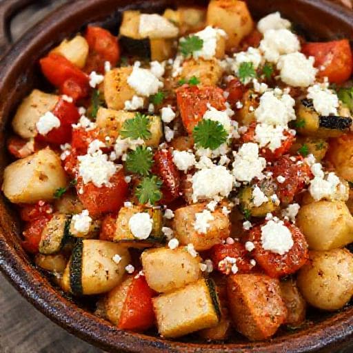 Traditional Baked Vegetables with Sirene Cheese