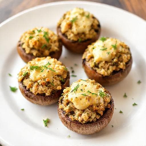 Quick & Easy Stuffed Mushrooms with Kashkaval