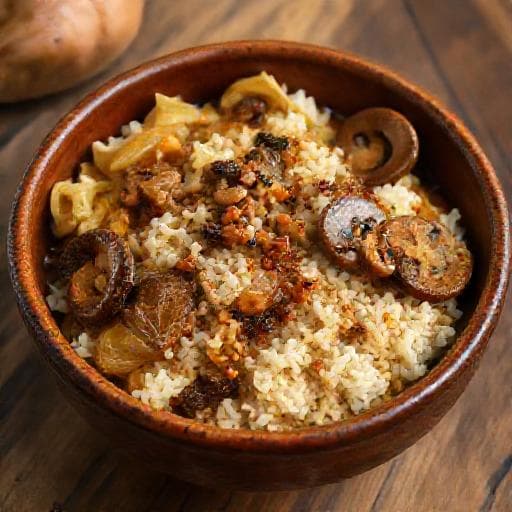Cabbage and Rice with Smoked Paprika and Mushrooms