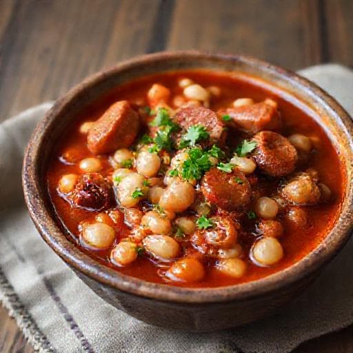 Quick Bob s Nadezhda (Speedy Beans with Sausage)