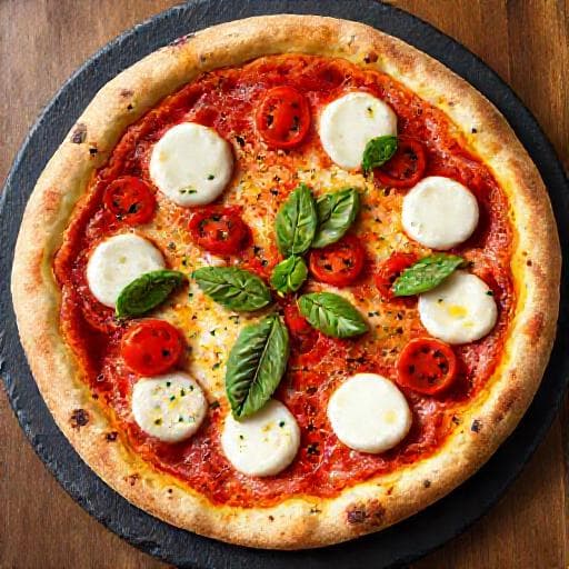Pizza Margherita with Buffalo Mozzarella and Cherry Tomatoes