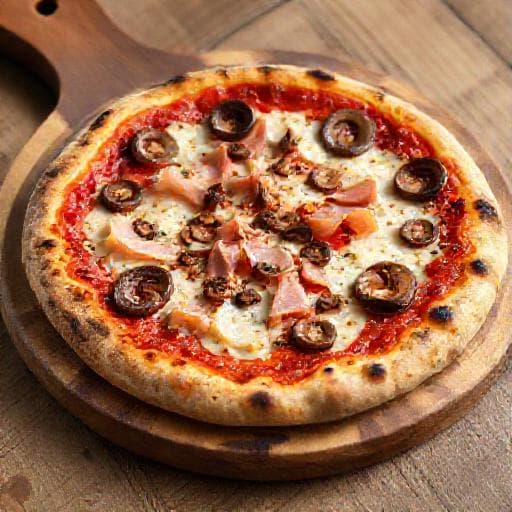 Classic Pizza with Ham and Mushrooms