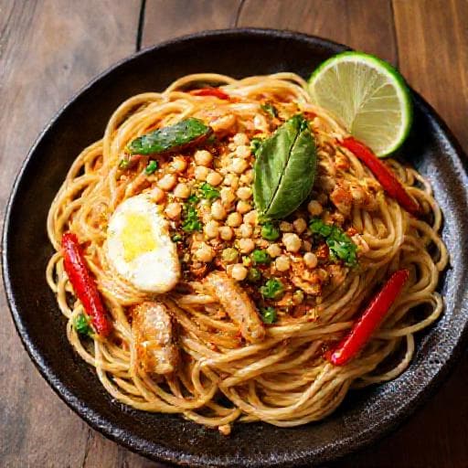 Spicy Basil Chicken Pad Thai