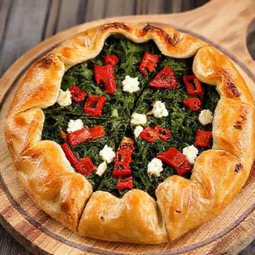 Banitsa with Spinach, Sirene, and Roasted Red Peppers