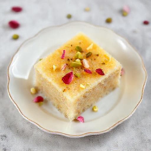 Rosewater and Pistachio Semolina Halva