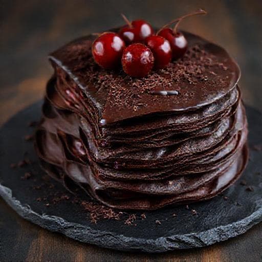 Palachinkova Tortа with Chocolate and Cherry