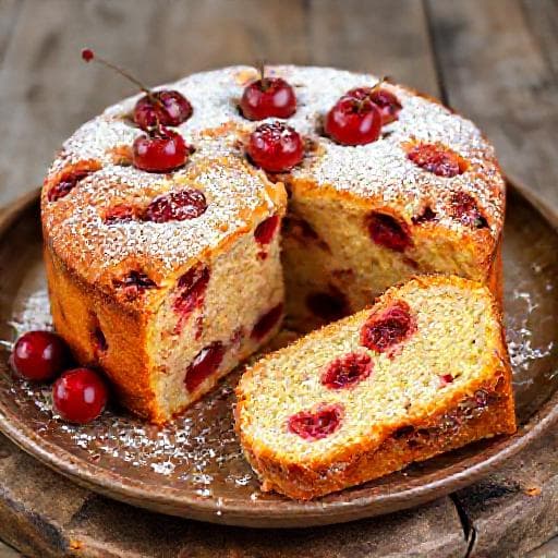 Classic Bulgarian Cherry Cake (Chereshov Slazh)