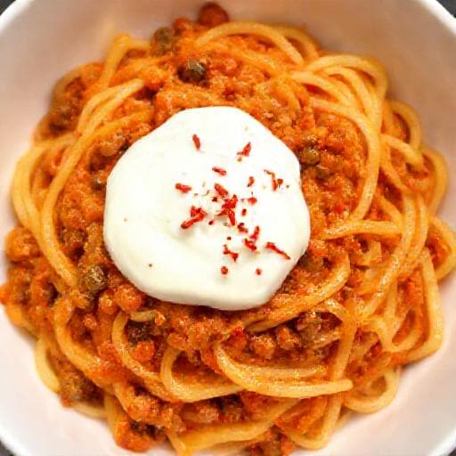 Quick Turkish Pasta with Minced Meat and Yogurt