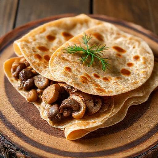 Buckwheat Palachyntsi with Mushroom Filling