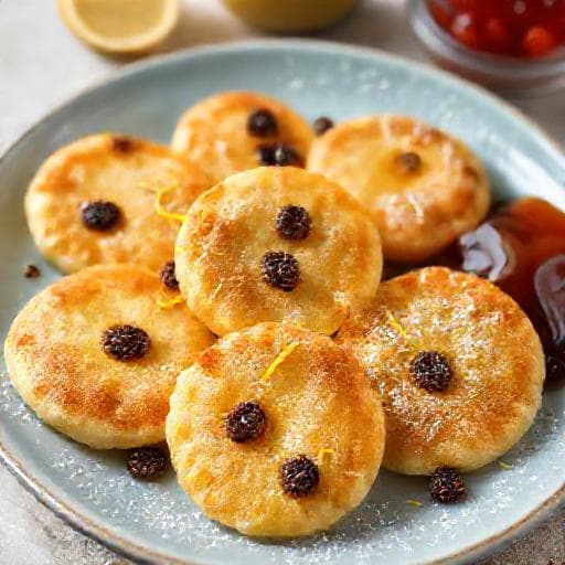 Syrniki with Raisins and Lemon Zest