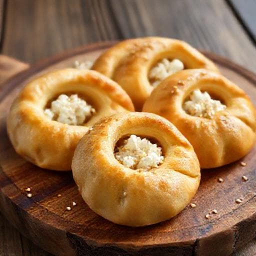 Traditional Bulgarian 'Kiflichki s Sirene' (Cheese Pastries)