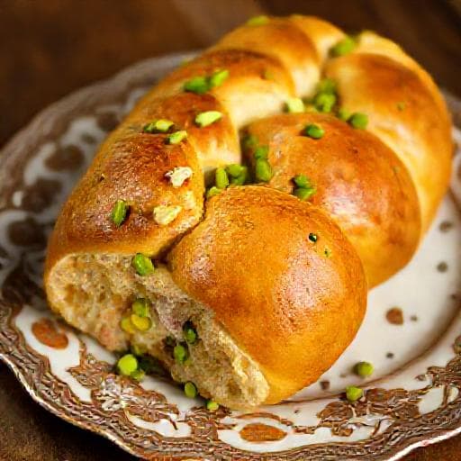 Kozunak with Rosewater and Pistachios