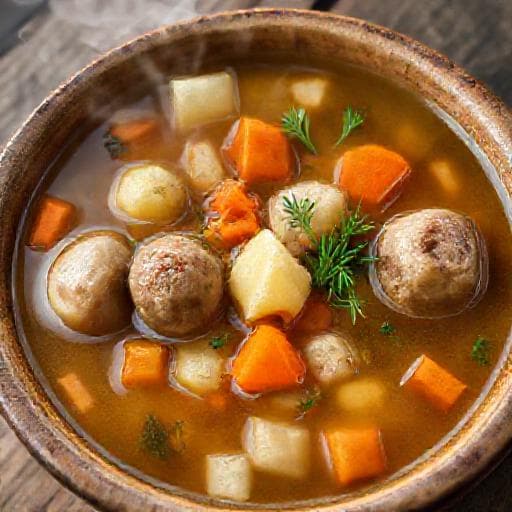 Classic Ukrainian 'Supа Topcheta' (Meatball Soup)