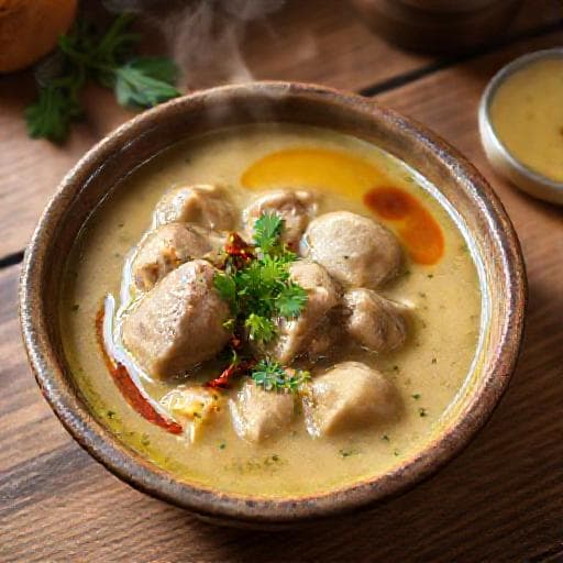 Traditional Bulgarian Tripe Soup (Shkembe Chorba)
