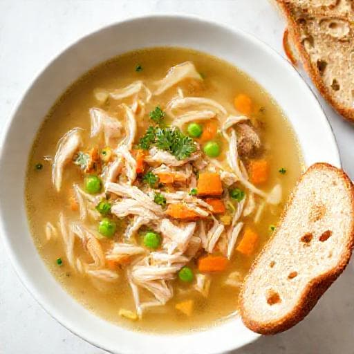 Quick Bulgarian Chicken Noodle Soup (Бърза пилешка супа с фиде)