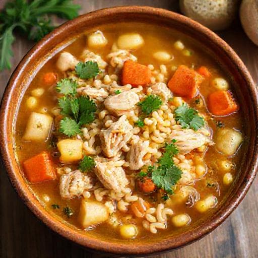 Hearty Chicken and Vegetable Soup with Orzo (Пилешка супа с оризоподобни фиде)