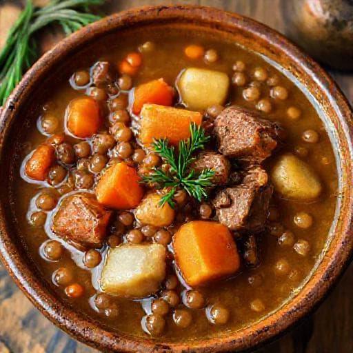 Traditional Ukrainian Lentil Soup (Leshchyna Chorna)