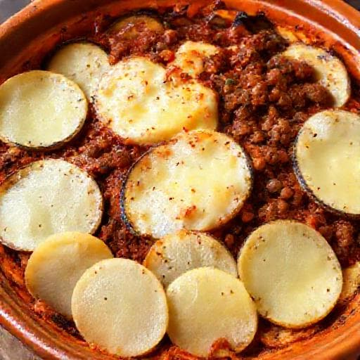 Moussaka with Potato Layer