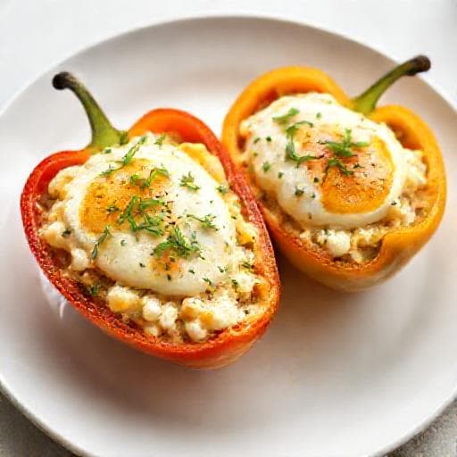 Quick Stuffed Peppers with Eggs and Cheese