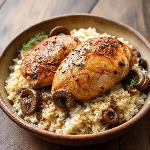 Chicken Thighs with Rice and Mushrooms (Regional Twist)