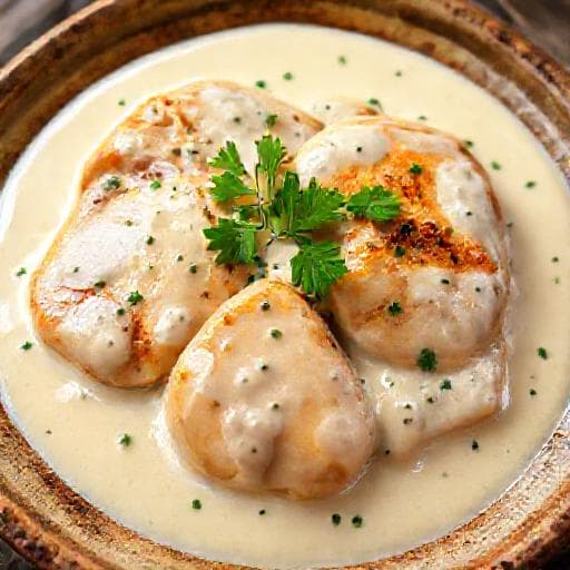Classic Chicken Breast in Cream Sauce (Пилешки гърди в сметанов сос)