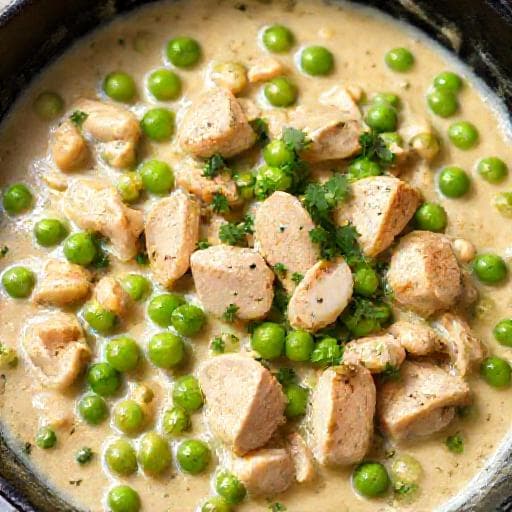 Quick Chicken and Peas Skillet
