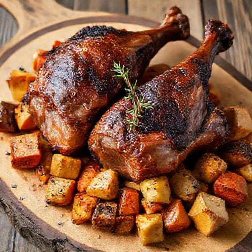 Duck Legs Confit with Root Vegetables