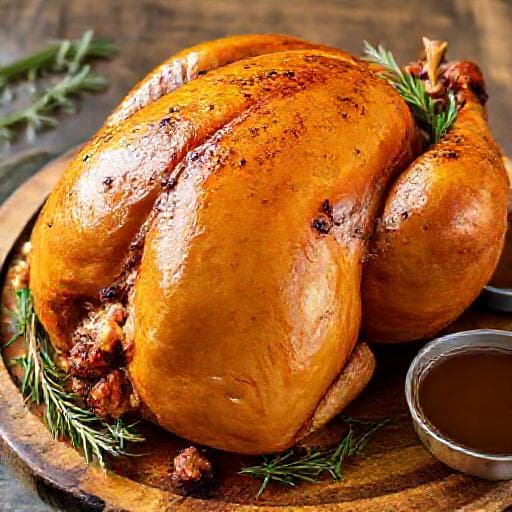 Classic Roasted Turkey with Traditional Bread Stuffing