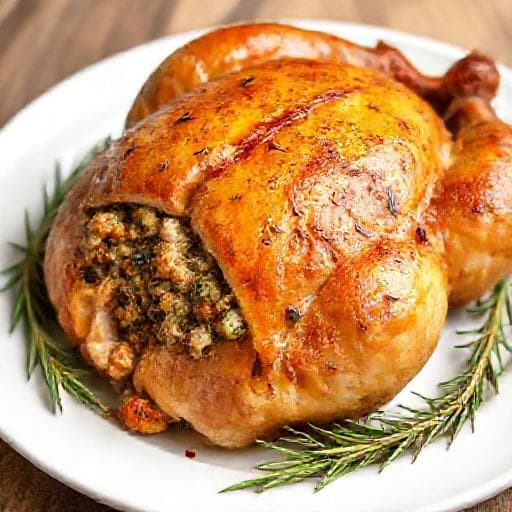 Quick Roasted Turkey with Herb Stuffing