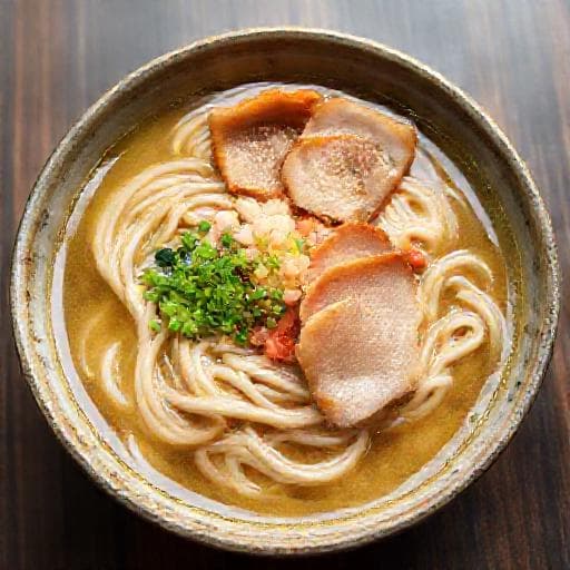簡単!豚肉とかつおだしの沖縄そば風
