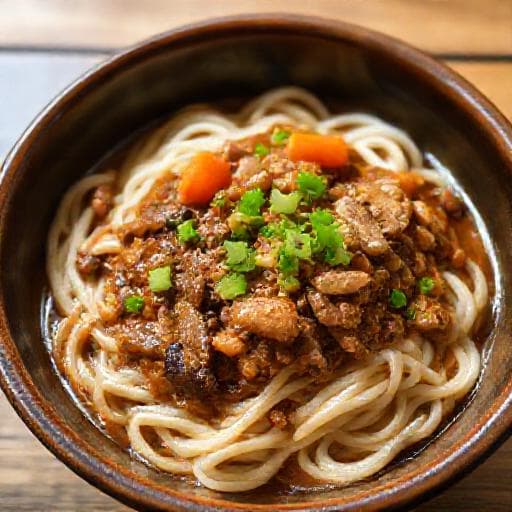 伊勢うどんの肉味噌あんかけ