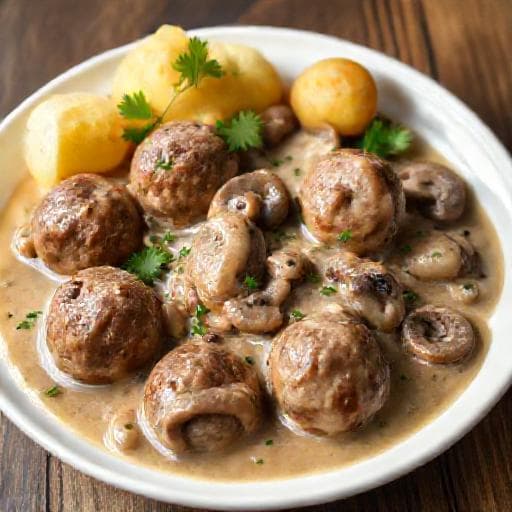Klasyczne Klopsiki w Sosie Pieczarkowym