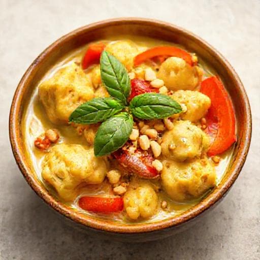 Curry z Kalafiora po Tajsku z Orzeszkami Ziemnymi