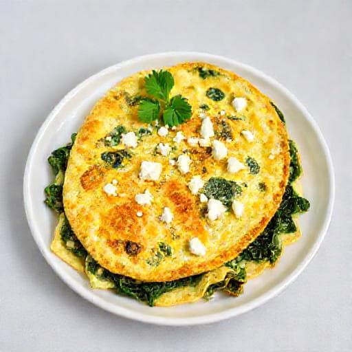 Klasyczny Omlet ze Szpinakiem i Fetą
