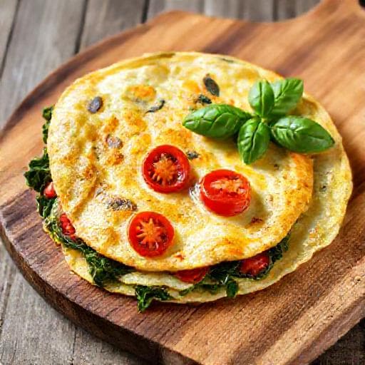 Szybki Omlet ze Szpinakiem i Pomidorkami
