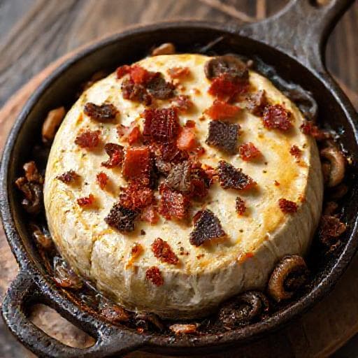 Pieczony Camembert po Góralsku z Grzybami i Boczkiem