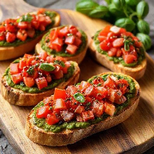 Bruschetta z Pomidorami i Pesto