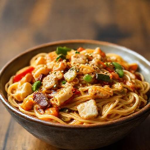 Szybkie Chow Mein z Kurczakiem i Warzywami
