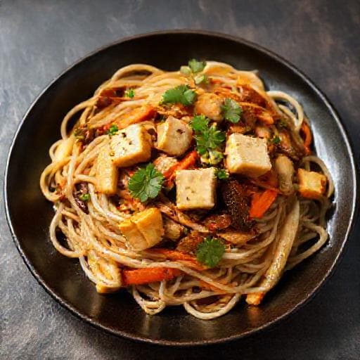 Pad See Ew z Tofu i Warzywami Korzeniowymi