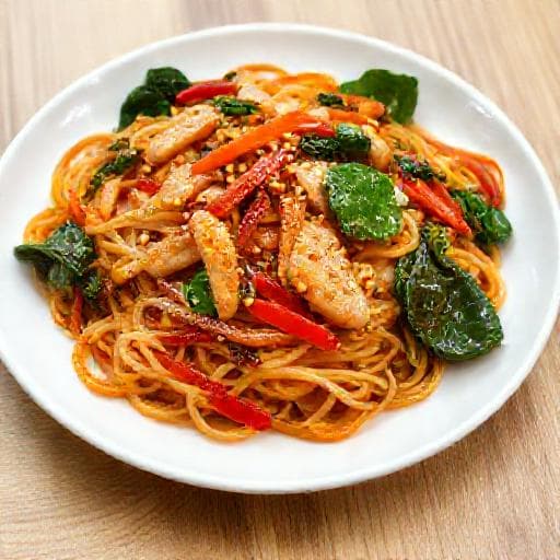 Szybkie Japchae z Kurczakiem