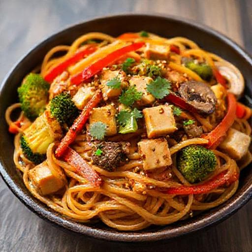 Japchae z Tofu i Warzywami (Wegańskie)