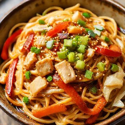 Szybkie Yakisoba z kurczakiem