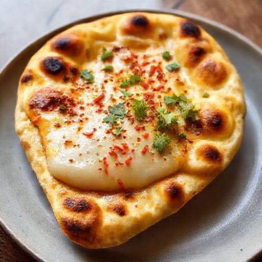 Naan Czosnkowy z Serem i Chili