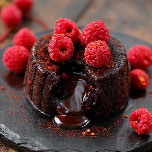 Fondant Czekoladowy z Malinami i Chili