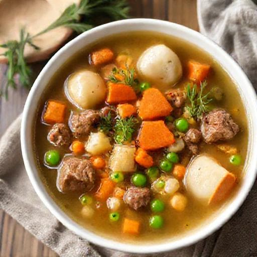 Snabb Köttsoppa med Klimp