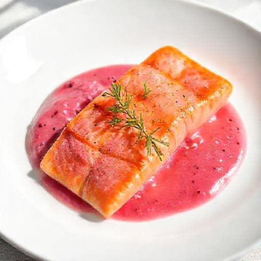 Snabb Varmrökt Lax med Krämig Rödbetssås