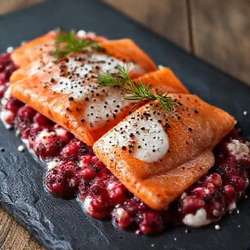 Varmrökt Lax med Rostad Rödbetssmetana och Pepparrot