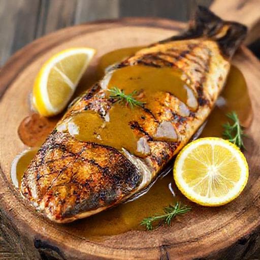 Grillad röding med brynt smör och citron