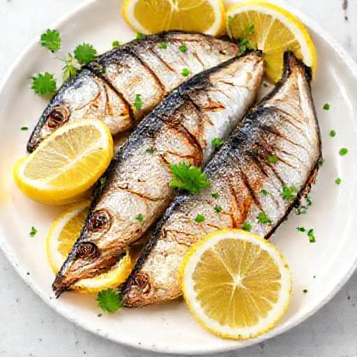 Klassiska Grillade Sardiner